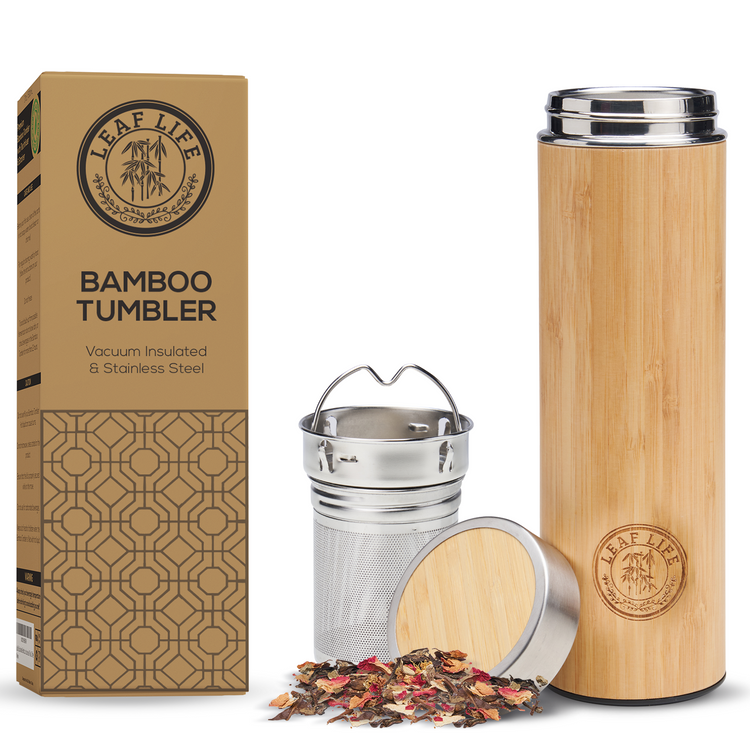 Tea Tumbler, Bamboo & Stainless Steel